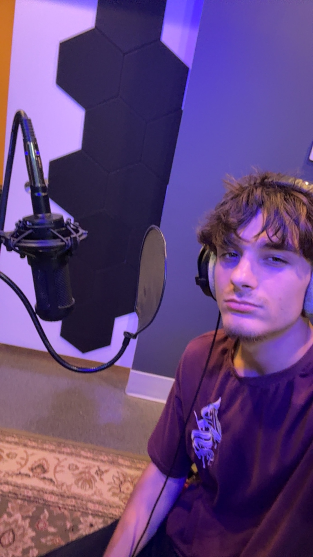 Blake Ridenour in the studio